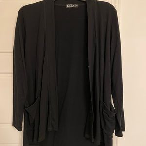 ECLA Black Cardigan Sweater with Pockets Size Medium
